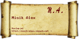 Misik Alex névjegykártya